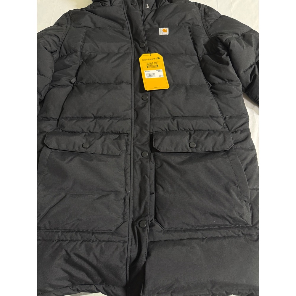Carhartt Montana Insulated Coat Womens M Black Faux Fur Hood Parka OC5456 - Picture 5 of 12